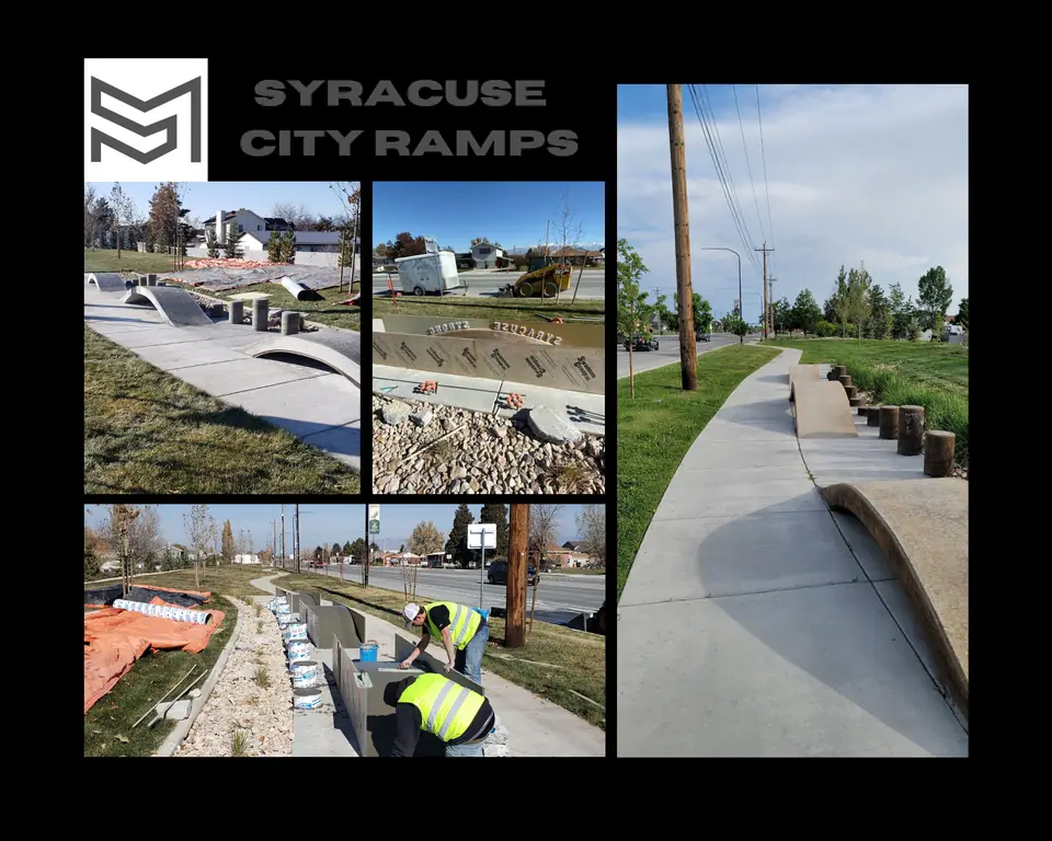 Syracuse City Ramps project photo collage with the Morton & Sons logo